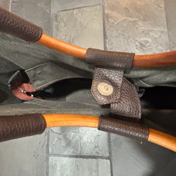 Mad by Design Striped Tote with Wooden Handles - Picture 5 of 6